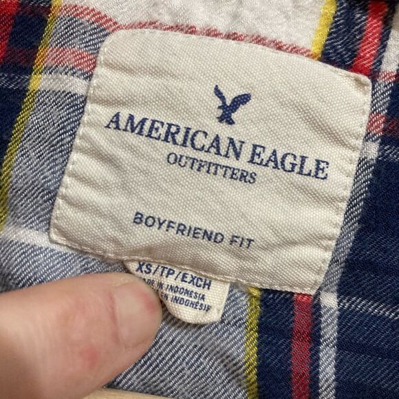 Y2K American eagle Plaid Secret Wash Boyfriend Xs - Picture 3 of 5